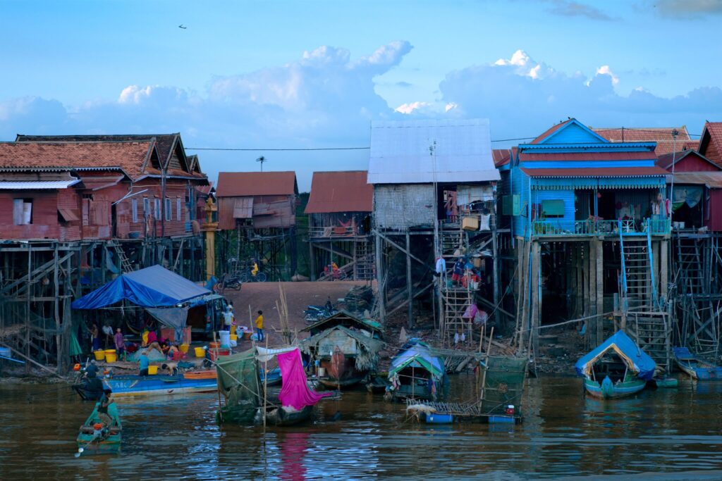 he Kompong Khleang Floating Village of the Tonle Sap Lake, Cambodia